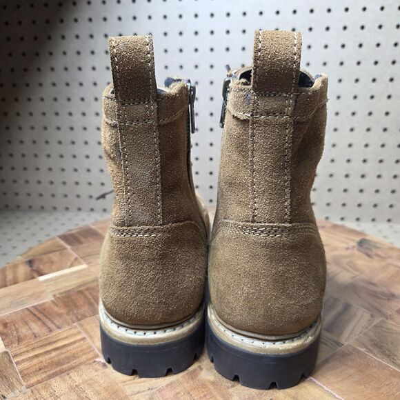 Frye Russell Mens Side Zip Lace Up Tan Leather Suede Boots Size-8.5 FR41606 NWOB main image 12